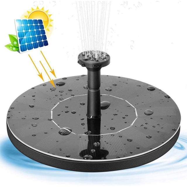 Garden Oasis: fuente de baño para pájaros ecológica que funciona con energía solar, fuente de agua solar flotante con un atractivo elemento acuático para jardín, estanque, piscina, pecera (incluye