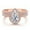 B-2Pcs Wedding Ring Set - Rose Gold, variant on SFTING 925 Sterling Silver Bridal Engagement Wedding Rings Sets for Women Halo Zirconia Size 7