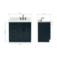 thumbnail image 3 of Ariel Hepburn 37 In. Right Offset Rectangle Sink Vanity With 1.5 In. Carrara White Countertop In Midnight Blue, 3 of 9