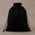 thumbnail image 1 of Bolsa de lino de arpillera con cordón, embalaje de joyería, almacenamiento de dulces de boda, fiesta de Navidad, logotipo personalizable, 100 unidades, 1 of 4