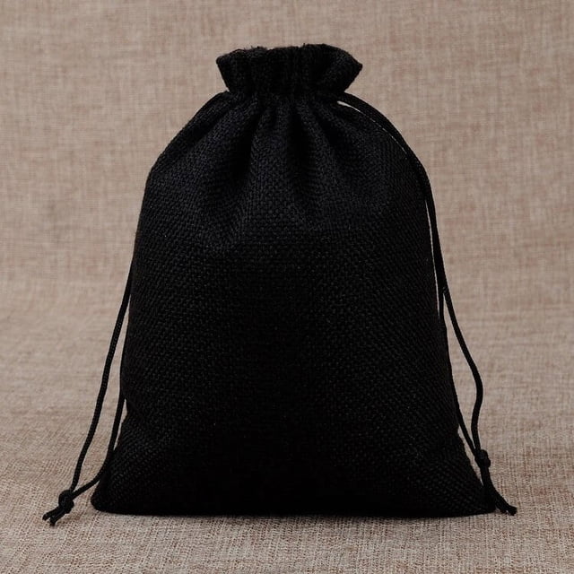 Bolsa de lino de arpillera con cordón, embalaje de joyería, almacenamiento de dulces de boda, fiesta de Navidad, logotipo personalizable, 100 unidades