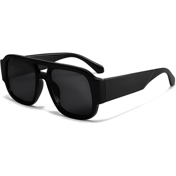 Retro Oversized Aviator Sunglasses for Women Men 2026 Square Double Bridge Trendy Sun Glasses UV400