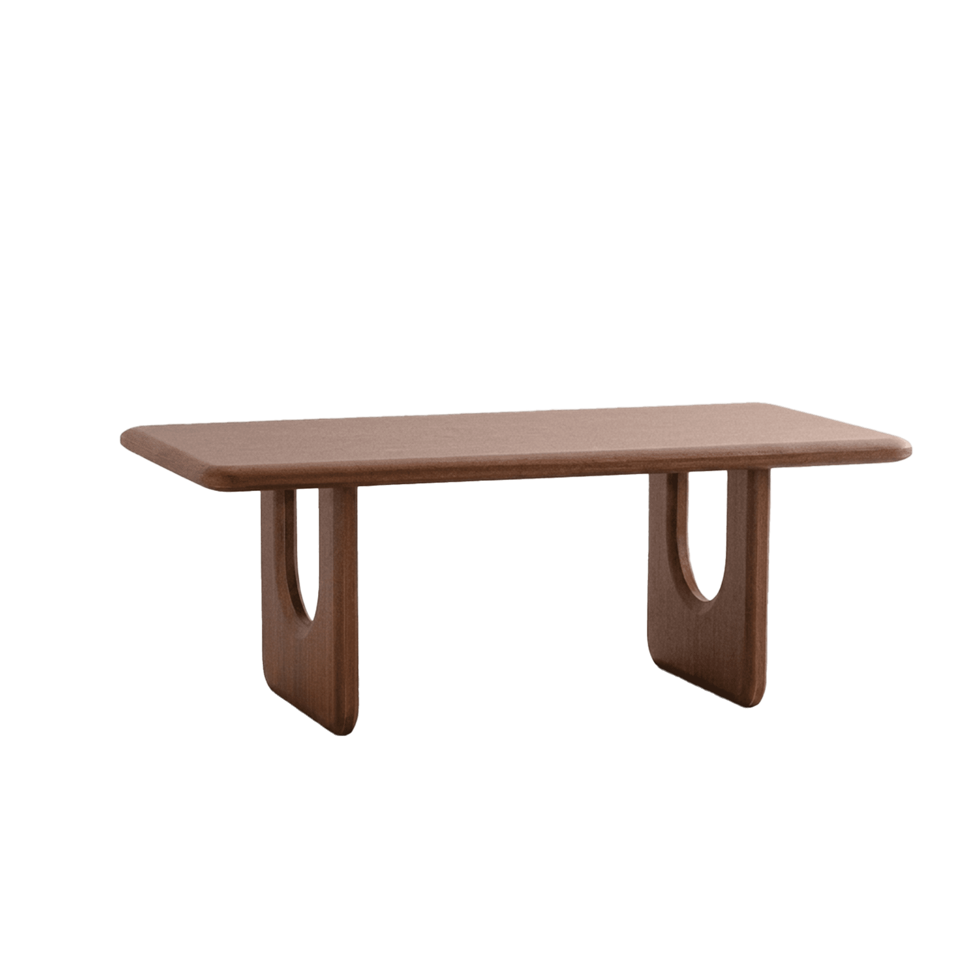 47.24-Inch Rectangular Wood Coffee Table with U-Shaped Legs, Modern Minimalist Center Table for Living Room, Walnut