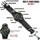 thumbnail image 4 of (verde) Reloj táctico militar 23 en 1 para hombres, relojes de supervivencia multifuncionales impermeables para exteriores con brújula, silbato, iniciador de fuego y termómetro, pulseras de reloj Pa, 4 of 5