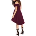 thumbnail image 2 of Womens Off The Shoulder Short Sleeve High Low Cocktail Skater Dress, 2 of 2