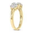 thumbnail image 2 of SZUL Women's 3 CTW Three Stone Oval Shape Lab Grown Diamond Ring in 14K Yellow Gold, 2 of 5