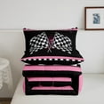 thumbnail image 5 of Erosebridal Pink Stripes Geometric Comforter Sets Twin Size, Race Car Comforters & Duvets, Sports Theme Decor, Super Cozy, 5 of 8