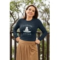 thumbnail image 3 of Old Glory Womens Winter Feeling Very Iceolated Isolated Polar Bear Pun Long Sleeve T Shirt, 3 of 6
