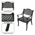 thumbnail image 3 of Cast Aluminum Patio Bistro Sets Outdoor Bistro Table and Chair Set of 2 with Umbrella Hole,3 Piece Patio Set All Weather Bistro Table Set for Garden,Black, 3 of 7