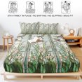 thumbnail image 5 of Twin Sze Fitted Sheet Set - Dark Green Grass 2 Piece Bedding Sets 16" Deep Pocket Fitted Sheet with 1 Pillowcase, Flower Dragonfly Retro Pastoral Rustic Brushed Microfiber Hotel Luxury Bed Sheets, 5 of 9