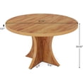 thumbnail image 2 of Tribesigns Round Dining Table for 4-6, 47.24-Inch Farmhouse Kitchen Table, Wood Dining Table with Pedestal Base, Small Dinner Table for Dining Room,Living Room, Small Space, Brown, 2 of 8
