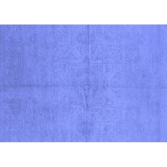 Ahgly Company Indoor Rectangle Oriental Blue Industrial Area Rugs, 5' x 7'