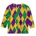 thumbnail image 4 of Ovbmpzd Mardi Gras Tops for Toddlers 3/4 Sleeve Purple Graphic Prints Blouses Shirts for Teens Girls Trendy 3 Years, 4 of 4