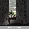 thumbnail image 4 of Lfeey Blackout Curtains 72 inch Long, Room Darkening Grommet Window Drapes, Watercolor Yellow Green Leaf Floral, 2 Panels, 4 of 6