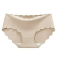 thumbnail image 4 of 3 Pack Underwear for Women Seamless Hipster Ice Silk Stretchs Panties,Beige,L, 4 of 4