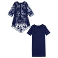 thumbnail image 6 of Miutii Womens 2pcs Elegant Plus Size Dress Set Evening Cocktail Mother's Dress Embroidery Lace Cover Navy Blue 8XL, 6 of 9