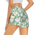 thumbnail image 4 of Picia Lilies Flowers Pattern Women's 2 in 1 Athletic Running Shorts High Waisted Workout Casual Gym Sweat Shorts with Comfy Liner Zipper Pockets-XX-Large, 4 of 9