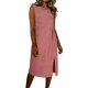 thumbnail image 1 of Vestido Largo Casual de Lino Suelto Cuello Redondo Vestido de Manga Larga, Color Sólido Relajado Ajuste Túnica para la Primavera Y el Verano Uso Diario, 1 of 6