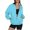 Sky Blue, variant on QTSHPN Hoodless Jacket for Women Winter Long Sleeve Zip up Casual Solid Color Lined Zipper Collar with Pockets Womens Sweatshirts Rose Gold XXL