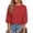 Red, variant on Qiggri Womens 3/4 Puff Sleeve Sweaters Fall Casual Knit Pullover Tops Loose Fit Crew Neck Lightweight Winter Clothes Soft Cozy Dressy Trendy Chic L