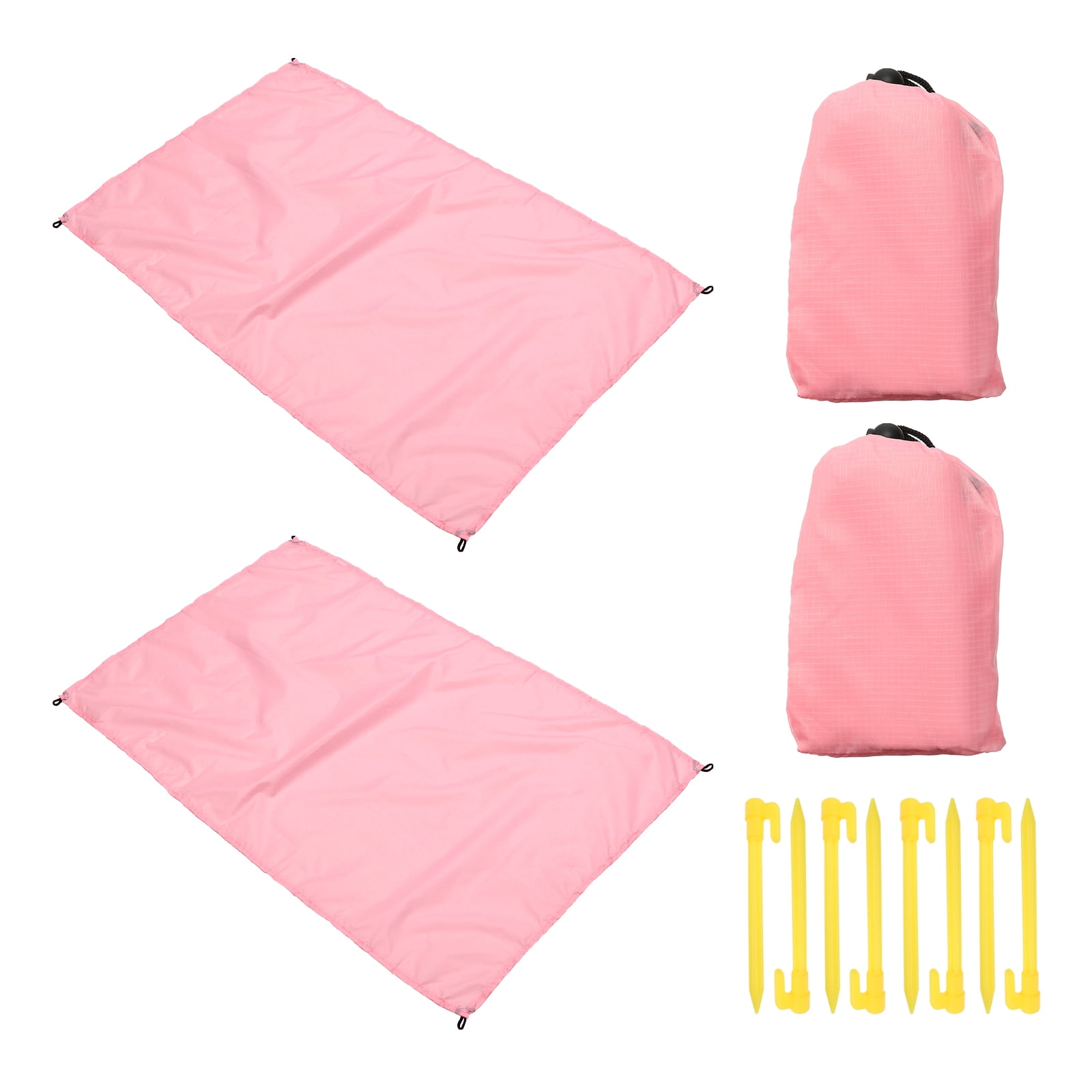 Unique Bargains 43 x 28 Beach Blanket Waterproof Picnic Mat with Carry Bag Pink 2 Pack Walmart