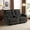 Velvet Black, variant on PYOIER Reclining Loveseat Sofa With Massage & Heating, Black