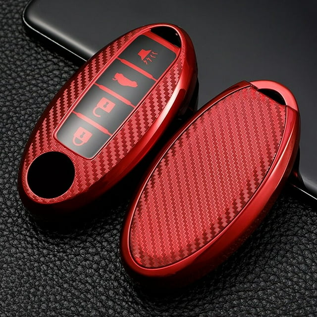 Car Key Fob Cover Case Protector TPU Carbon Fiber Remote Car Key Fob Case Cover Holder Shell For Nissan Infiniti