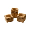thumbnail image 2 of Set of 3 Square Natural Wooden Tea Light Candle Holders with Jute Bow, Rustic Votive Candle Stands, Farmhouse Table Decor for Wedding Party Dining Table Home Layout, 2 of 6