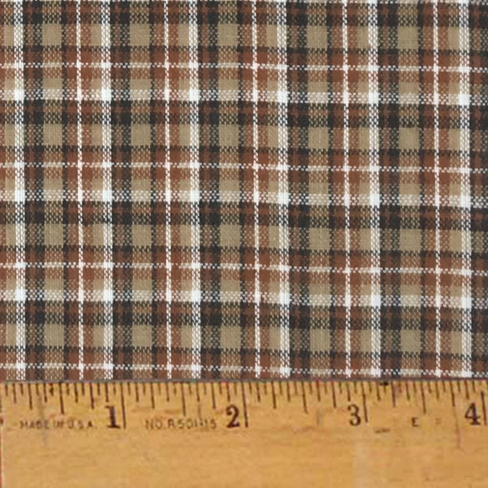 Canyon Brown 4 Plaid Homespun Cotton Fabric Sold by the Yard JCS