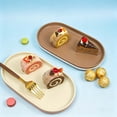 thumbnail image 5 of Oval Serving Tray, Reusable Durable Plastic Tray Food Tray, Serving Platters and Trays for Home Party Livingroom Tabletop Restaurant Entertaining Appetizer Snack Dessert, 1Pc(White,9.4x5"), 5 of 8