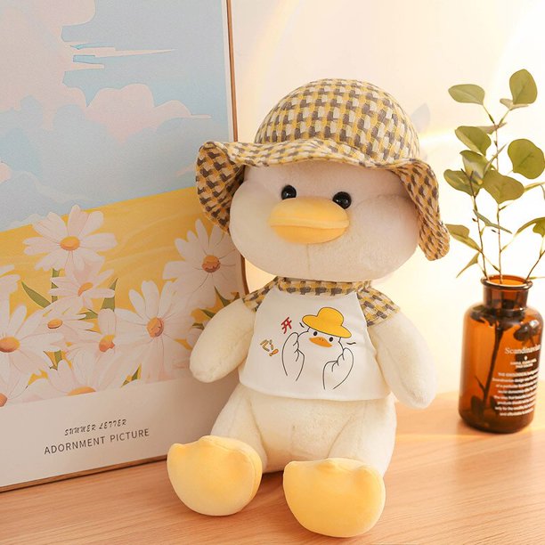 Cute / Soft/ Duck Plush Toy / Happy Duck Doll with Hat and Scarf / Children's Birthday Gift / Christmas Giftyellow23cm Deng Xun unisex