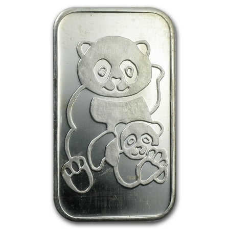 1 oz Silver Bar - Panda Gram