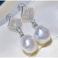 thumbnail image 6 of K-KED Natural 12-13mm White Edison Pearl Earrings 925S Gold Plated Earrings-Earrings-Gold, 6 of 9