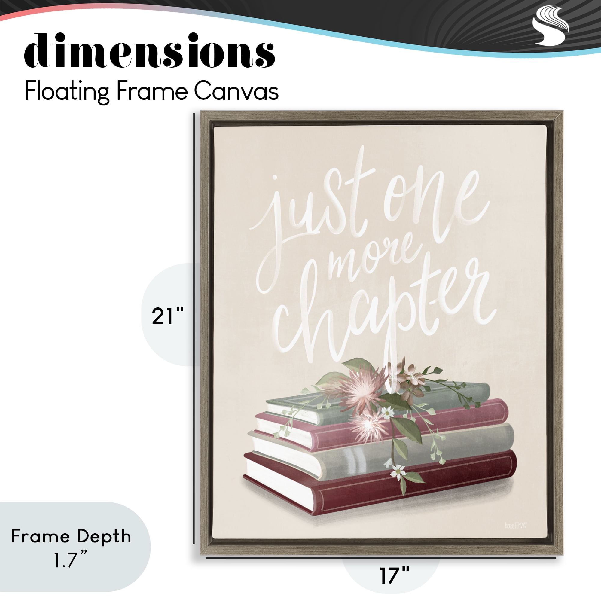 Stupell Industries One More Chapter on Beige Brown Framed Floater Canvas Wall Art, design by House Fenway