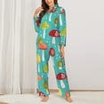 thumbnail image 2 of Picia Mushrooms Pattern Women’s Long-Sleeve Sleepwear Set - Soft 2-Piece Loungewear with Pockets, Comfy PJs for Relaxing Nights-Medium, 2 of 7