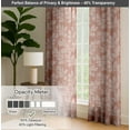 thumbnail image 6 of Vargottam Cotton Curtains for Windows - 3-in-1 Rod Pocket/Back Tab Short Window Drapes - Light Filtering Cotton Panels - Set of 2, 52"x63" - Leaves Pattern (Orange), 6 of 8