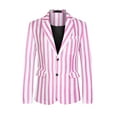 thumbnail image 5 of INSPIRE CHIC Men's Coats Striped Notch Lapel Collar Formal Regular Fit Business Blazer  L Pink, 5 of 6