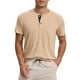 thumbnail image 1 of Camisetas Henley para hombres INSPIRE CHIC, casuales de verano, de manga corta, con botones, camiseta básica S color caqui, 1 of 6