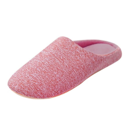 Slippers for Women Slippers for Women Round Toe Flats Plus Velvet House Slippers for Women Shoes Womens Slippers Polyester Watermelon Red 38-39
