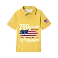 thumbnail image 6 of CCRFTGI 4th of July Pique Polo Shirts for Boys Girls Patriotic 250 Anniversary USA Flag Quick Dry School Uniform Shirts for Kids Summer Lapel Collar T Shirt Shirt Yellow 9-10 Years, 6 of 7