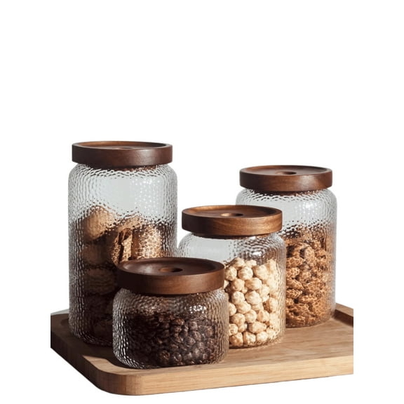 American Hammered Glass Jar, Airtight Storage for Coffee, Tea & Pantry Items