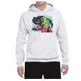 thumbnail image 2 of Cute Rainbow Neon Doberman Dog Lover Unisex Graphic Hoodie Sweatshirt, White, Medium, 2 of 3