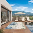 thumbnail image 3 of Blue Flowers Outdoor Rug for Patio/Deck/Porch, Non-Slip Large Area Rug 3 x 5 Ft, Green Eucalyptus Floral Country Beige Indoor Outdoor Rugs Washable Area Rugs, Reversible Camping Rug Carpet Runner, 3 of 8