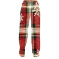 thumbnail image 4 of Women's Christmas Printed Plush Casual Pants with Drawstring Elastic Waist, Long Trousers for Home and Casual Wear, Comfortable Design,Multicolor,M, 4 of 6