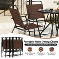 thumbnail image 6 of Costway 6 PCS Patio Dining Set Folding Chairs Glass Table Umbrella Garden Brown, 6 of 10