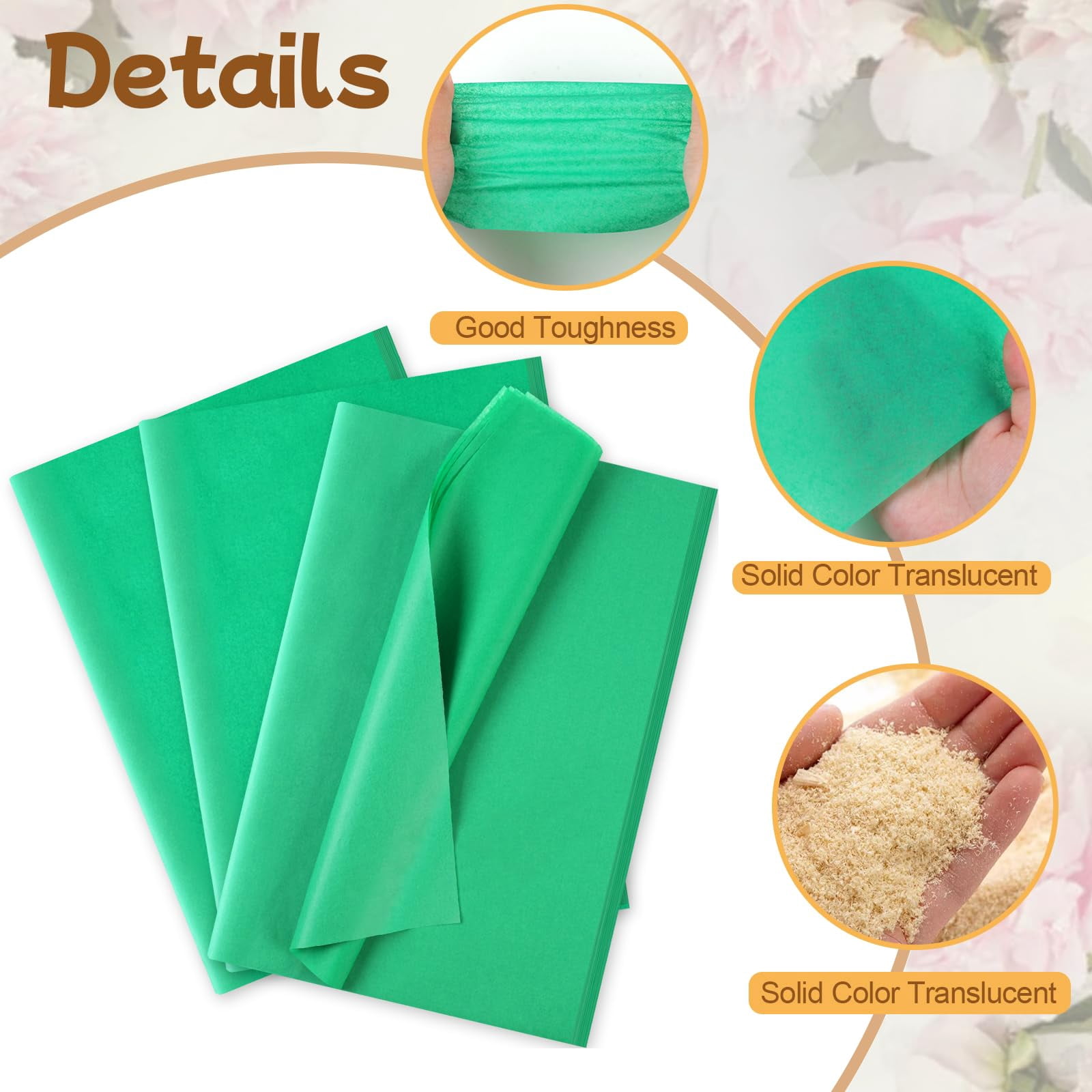 140 Sheets Tissue Paper – 14 x 20 Inch, Bulk for Gift Wrapping, Wedding, Birthday, DIY Crafts, Arts, Decor, Available in Black, Blue, Green, Pink, and White