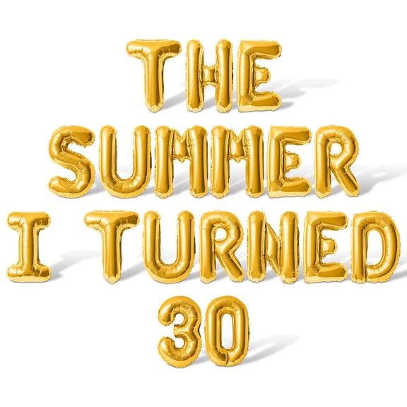 Letter Balloons - THE SUMMER I TURNED 30 16" Inch Alphabet Letters Foil Mylar Balloon 30th Birthday Party Banner (Gold)