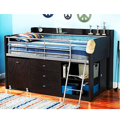 Charleston Storage Loft Bed With Desk Espresso Walmart Com