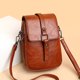 thumbnail image 2 of Bolso bandolera vintage para mujer Bolso bandolera pequeño para teléfono móvil Bolso de hombro Bolso de mano Cartera Cartera 2 bolsillos principales con orificio para auriculares (marrón), 2 of 2