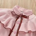 thumbnail image 5 of Girls' Striped Ruffled Shirt Long Sleeve Collared Cute Bow Blouse Casual Spring Summer Top for Playdates & School (2-12 Years), 5 of 6